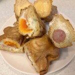 むっちゃん万十 西新店 - カスタード 240円、ハムエッグ 260円、ウインナー 260円