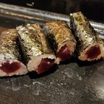 寿し晴 - 巻物 鉄火巻  海苔の味が濃く マグロも大きく とても美味しい