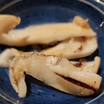 寿し晴 - イカの耳  焼き加減 塩加減が良く 美味しい