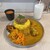 スパイスパレット - 料理写真:キーマチキンカレー（1350円）、自家製ラッシー（150円）