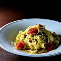 小柱と生海苔、トマトのアーリオオーリオ　