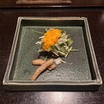 そば茶寮 澤正 - 焼物　豚肉の味噌漬　牛蒡の蕎麦衣揚げ