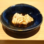 鮨 三心 - 鱈の白子、柚子の果汁