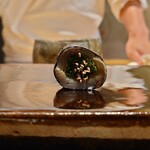 鮨 三心 - ニシン、芽葱、昆布締め