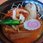 幸楽苑 - つけ汁飾り付け