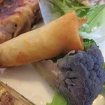 壱弐参 CAFE - 春巻きには、富山のほたるいかと岩出山の赤ねぎが詰まっています。