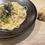 鎌倉パスタ - 料理写真:ぷりぷり海老と帆立の明太クリームソース。