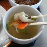 山形屋食堂 - スープにはちゃんと具も入ってます。(2014年11月）