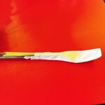 スパゲッ亭チャオ - マミー！まるでミイラの包帯の様に紙ナプキンが巻き付けてあります。綺麗に外すにはコツが要りますww