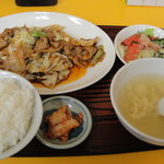 中華 彩光 - 定食②（回鍋肉＋スープ＋中ライス）