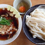 すゞや食堂 - ひたし天ぷらうどん&生玉子