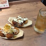 銀だこハイボール酒場 - 料理写真:コク旨コンビ てりたま 4個・ぜったいうまい たこ焼 4個 マヨネーズトッピング・ジンジャーエール