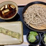 そば処 小木曽製粉所 - 料理写真:鴨南蛮つけそば　¥873円
ちくわ天　¥118円