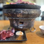 中目黒ひつじ - ランチの生ラム厚切り(野菜付き)とラムハート