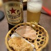 えん - "大先輩"赤星も飲み放題～鱈の竜田揚げ