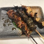 うなぎ料理 よね山 - 串焼（肝焼き、ひれ巻、くりから）