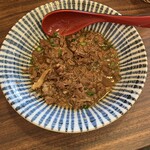 ステーキ&ハンバーグ 前田亭 - 牛筋煮込み（少し食べた後）