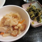 ひよの - 切干大根煮、高菜漬け