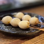 焼鳥 かもしや - 中、半熟です　味、染みてます