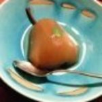 三嶋亭 - すき焼き極上コース、デザートの洋ナシの紅茶煮