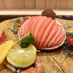 日本料理 かしづき - 勢子蟹の面詰め、蟹酢