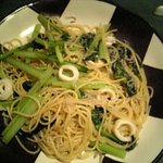 ぱすたや然流 - 青菜とｼﾞｬｺの和風ｿｰｽ･生姜風味