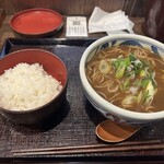 炭火焼和めし処 しんぱち食堂 - カレー南蛮そば&ご飯❗️