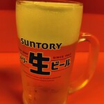 とんとん餃子 華苑飯店 - 最後に生ビールですっきり