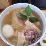 鶏×麦 らら - 貝出汁らーめん　大盛り＋味玉！このビジュアル！