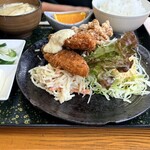 北海屋 - 白身フライ唐揚げ定食