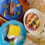 農cafe baikamo - ブルーベリーボウル／ショコラテリーヌ／米粉のシフォンケーキ