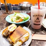 厨 七代目松五郎 - キューバサンド＋サラダ＋コーラ