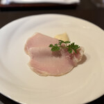 仙臺 アビルヴァン 和牛 - 前菜のハム。もうベーコンは付かないのですね…