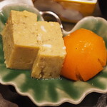 割烹さいお - 蟹味噌チーズ玉〆＆金柑蜜煮