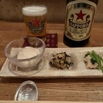 五蔵六富 - サッポロラガーとお通し