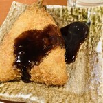 こだわり山 西新宿店 - お通し　　アジフライ