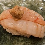 鮨桂太 - 甘海老 上に海老味噌 （追加　◎