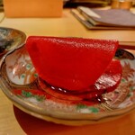 六本木 大皿焼肉 老中 - 紅芯大根の三輪漬け