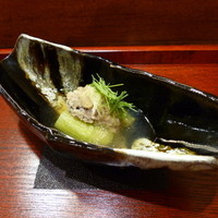 徳うち山 - 焼茄子に秋刀魚のつみれ。