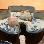 明寂 - ★9お造り　真鯛、☆10真蛸