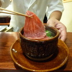 徳うち山 - 米沢牛のしゃぶしゃぶ。