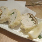 魚真 - 椎茸とつみれの揚げもの