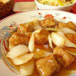 宝潤 - 2012年7月　ランチ中華セットの酢豚
