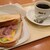 ドトールコーヒーショップ - 料理写真:パストラミポーク&ポテトのトーストサンドセット(税込500円)
          ①パストラミポーク&ポテトのサンド
          パストラミポーク&馬鈴薯サラダ&チーズ&萵苣 
          お飲み物《セットドリンク》①HOTブレンド珈琲 