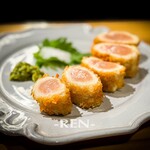 焼鳥 とり藤 - ささみレアカツ わさびと旨み醤油 1,078円