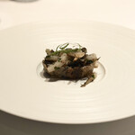 カンテサンス - 海老芋のフリット　アオリイカ　イカ墨　プンタレッラ　香茸