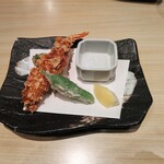 銀波 - 海老の東寺揚げと蓮根変わり揚げ
