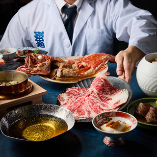 和牛ミスジと特上牛タンが主役のしゃぶしゃぶ。締めの土鍋ご飯も