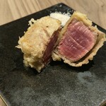 札幌かすそばtoてんぷら風土 - 牛ヒレ天