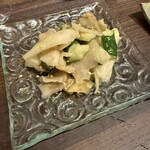 桜梅桃李 - 搾菜とセロリの発酵塩レモン和え